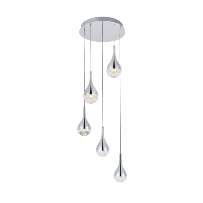 Amherst 5-Light LED Chandelier in Chrome