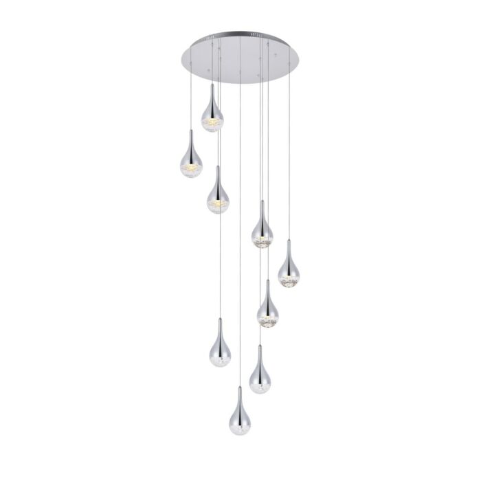 Amherst 9-Light LED Chandelier in Chrome