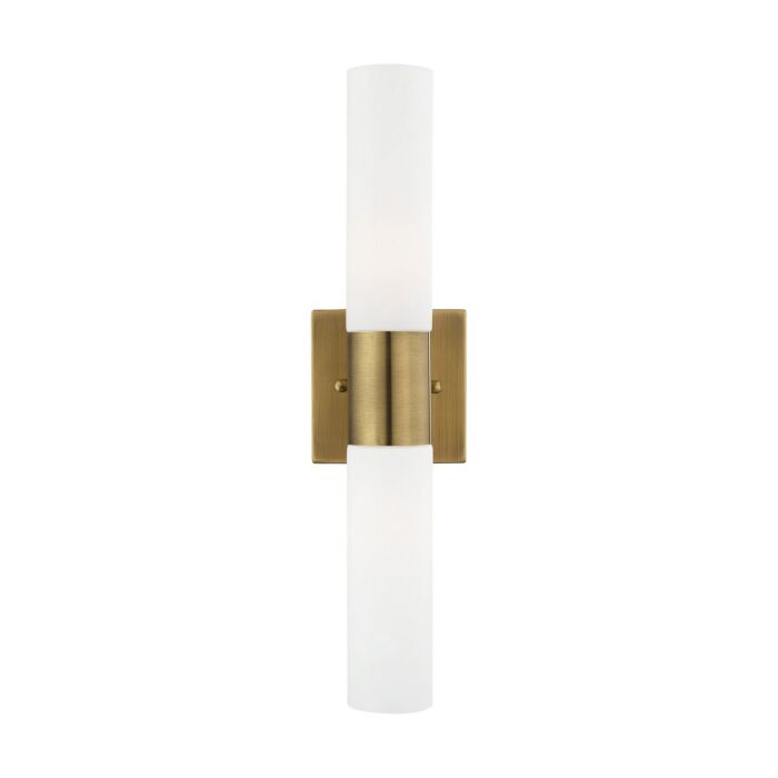 Aero 2-Light Bathroom Vanity Light in Antique Brass
