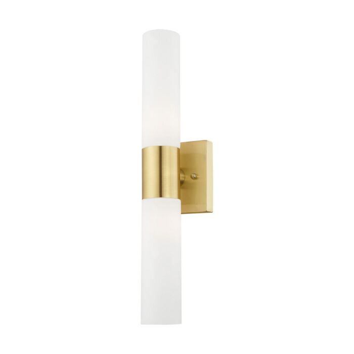 Aero 2-Light Bathroom Vanity Light in Satin Brass