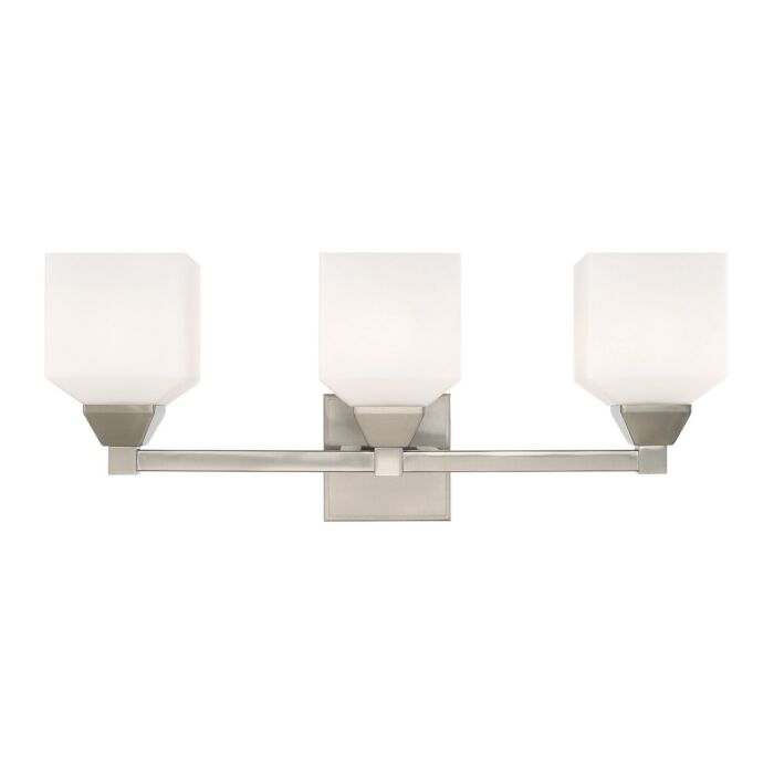 Aragon 3-Light Bathroom Vanity Light in Brushed Nickel