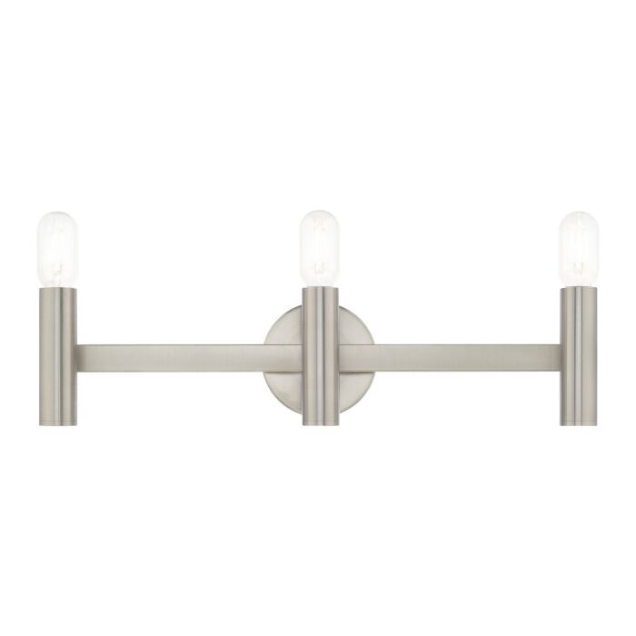 Copenhagen 3-Light Bathroom Vanity Light in Brushed Nickel