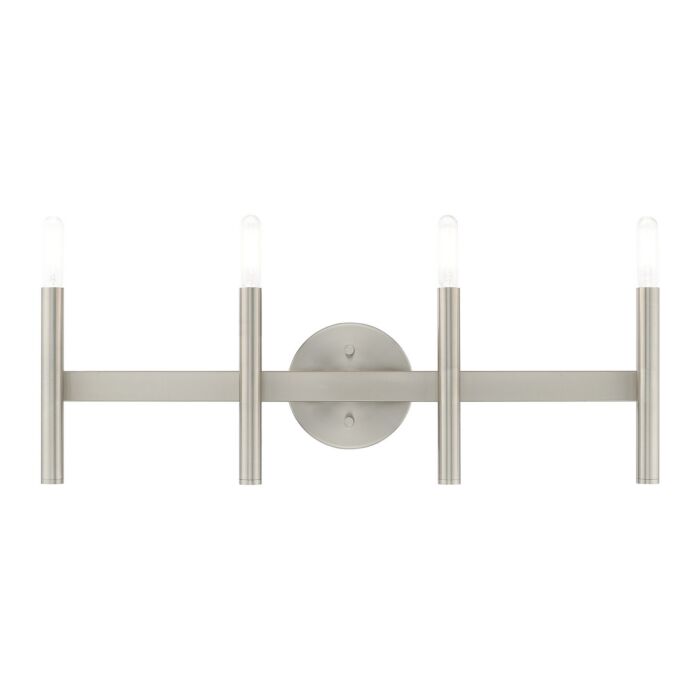 Copenhagen 4-Light Bathroom Vanity Light in Brushed Nickel