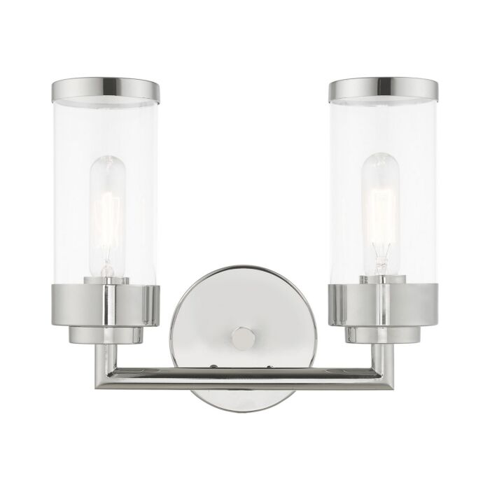 Hillcrest 2-Light Bathroom Vanity Light in Polished Chrome