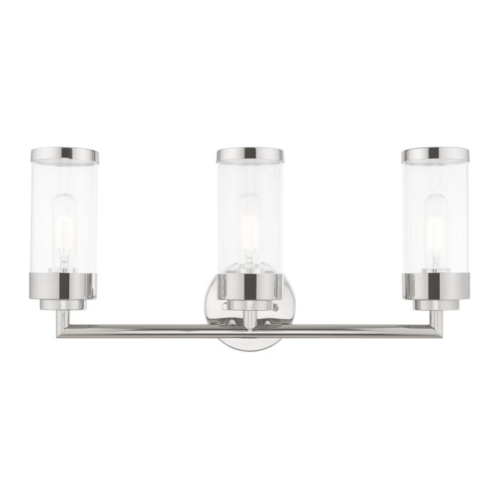 Hillcrest 3-Light Bathroom Vanity Light in Polished Chrome