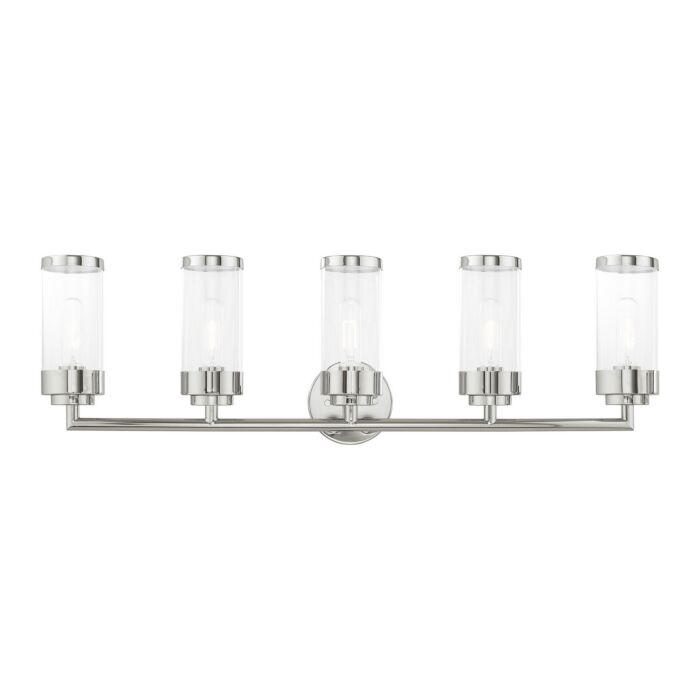 Hillcrest 5-Light Bathroom Vanity Light in Polished Chrome