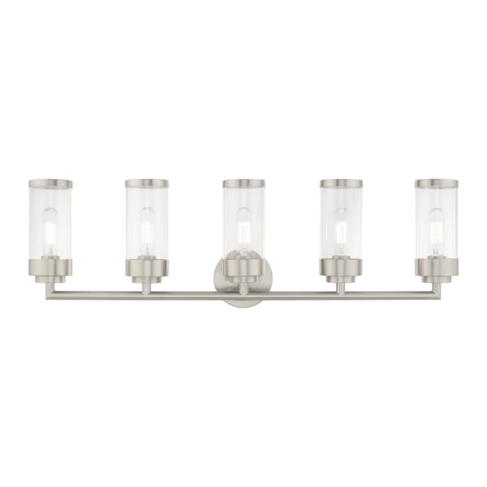 Hillcrest 5-Light Bathroom Vanity Light in Brushed Nickel