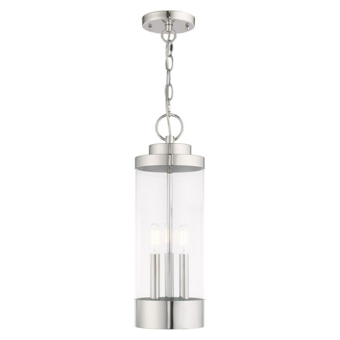 Hillcrest 3-Light Outdoor Pendant in Polished Chrome