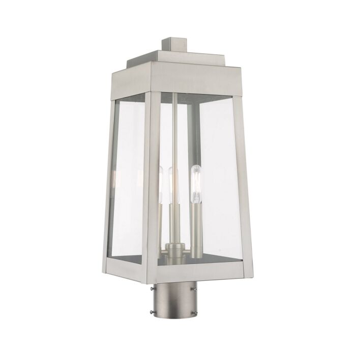 Oslo 3-Light Post-Top Lanterm in Brushed Nickel