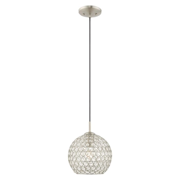 Cassandra 1-Light Mini Pendant in Brushed Nickel