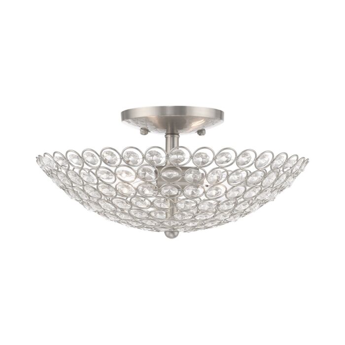 Cassandra 2-Light Ceiling Mount in Brushed Nickel