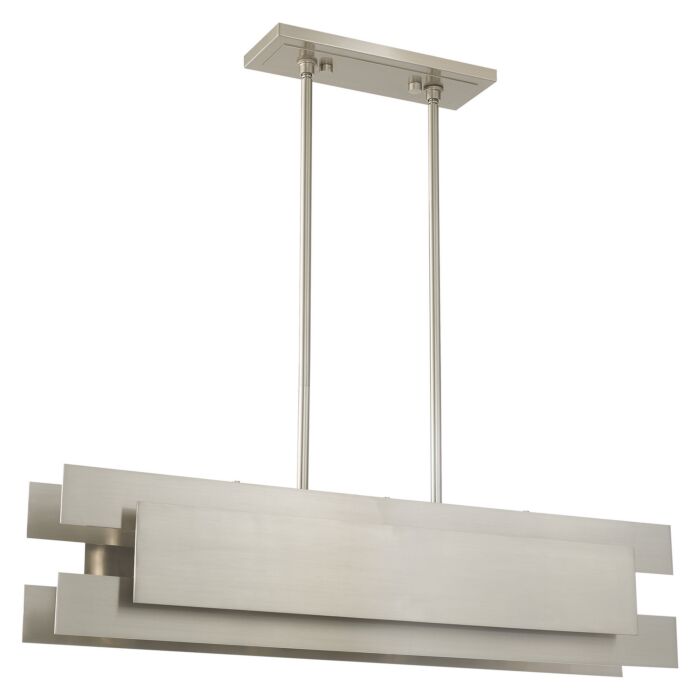 Varick 4-Light Linear Chandelier in Brushed Nickel