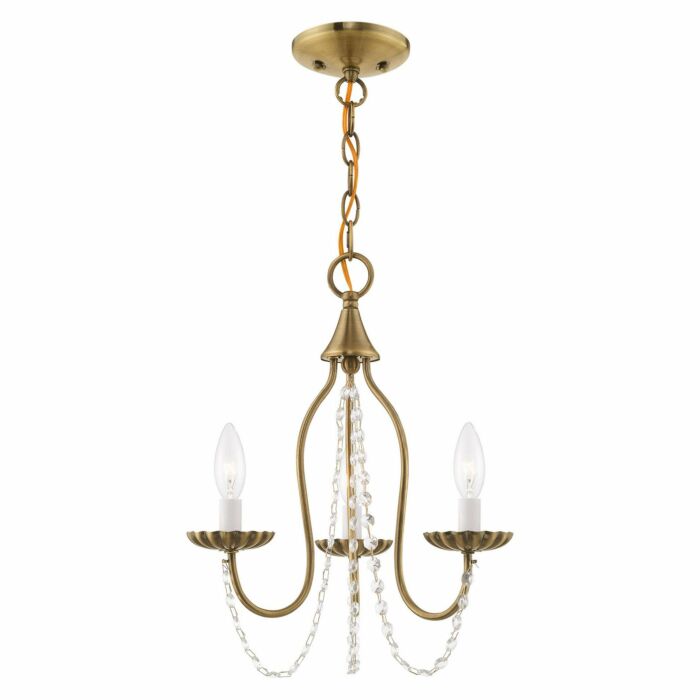 Alessia 3-Light Mini Chandelier in Antique Brass