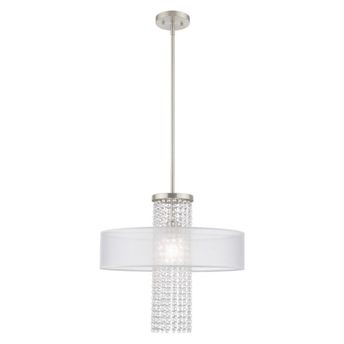 Bella Vista 1-Light Pendant in Brushed Nickel