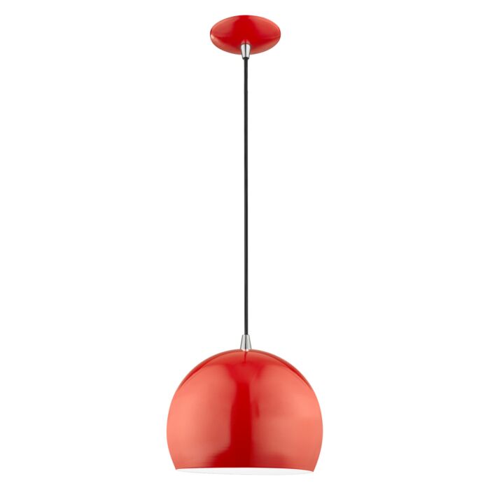 Metal Shade Mini Pendants 1-Light Mini Pendant in Shiny Red