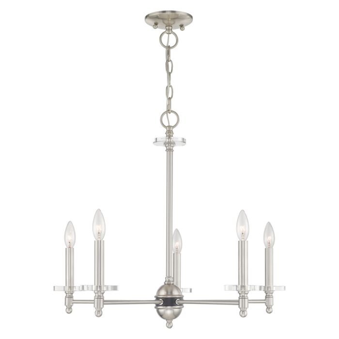 Bennington 5-Light Chandelier in Brushed Nickel w with Bronze