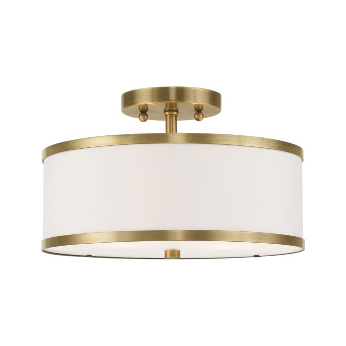 Park Ridge 2-Light Ceiling Mount in Antique Brass
