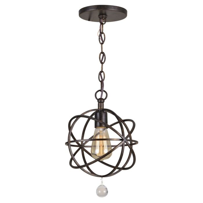 Crystorama Solaris 9 Inch Pendant Light in English Bronze