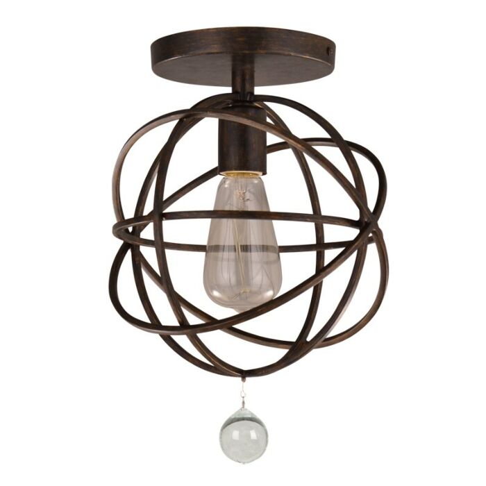 Crystorama Solaris 9 Inch Ceiling Light in English Bronze