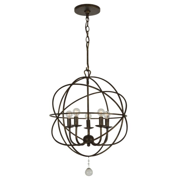 Crystorama Solaris 5 Light 19 Inch Mini Chandelier in English Bronze