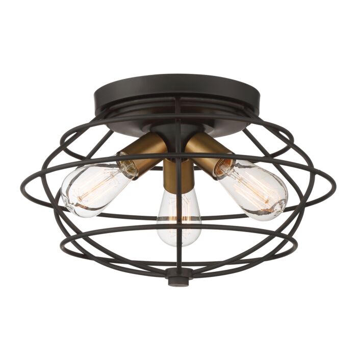 Jax 3-Light Flushmount in Vintage Bronze