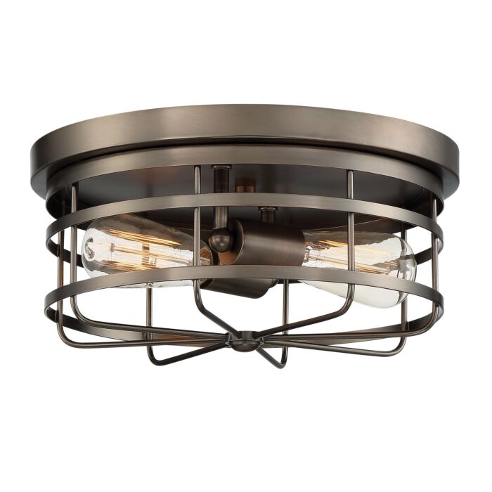 Anson 2-Light Flushmount in Satin Copper Bronze