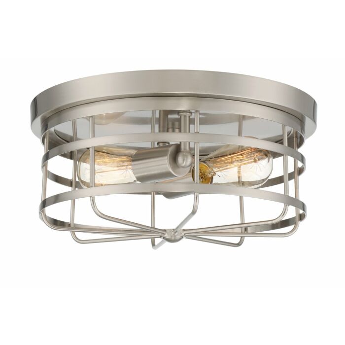 Tanner 2-Light Flushmount in Satin Platinum