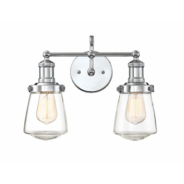 Taylor 2-Light Bathroom Vanity Light Bar in Chrome