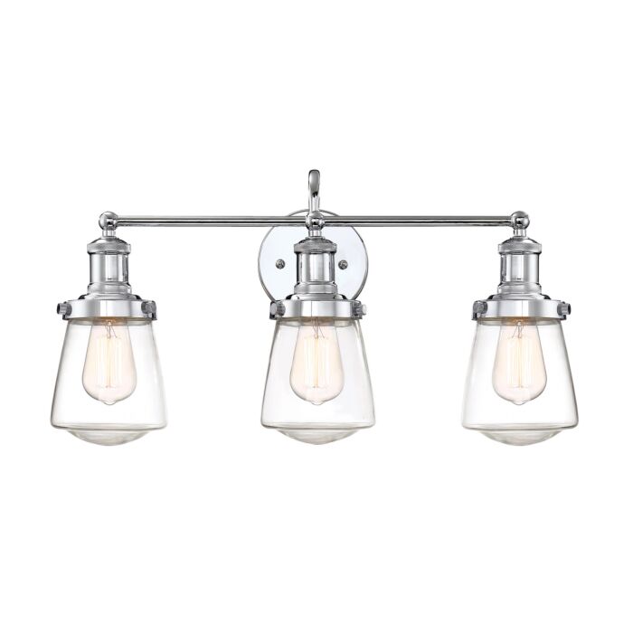 Taylor 3-Light Bathroom Vanity Light Bar in Chrome