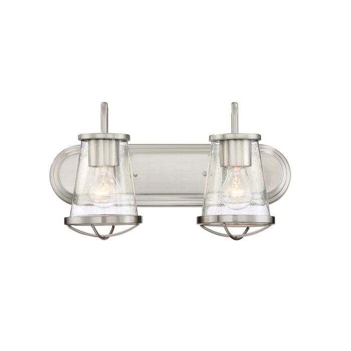 Darby 2-Light Bathroom Vanity Light Bar in Satin Platinum
