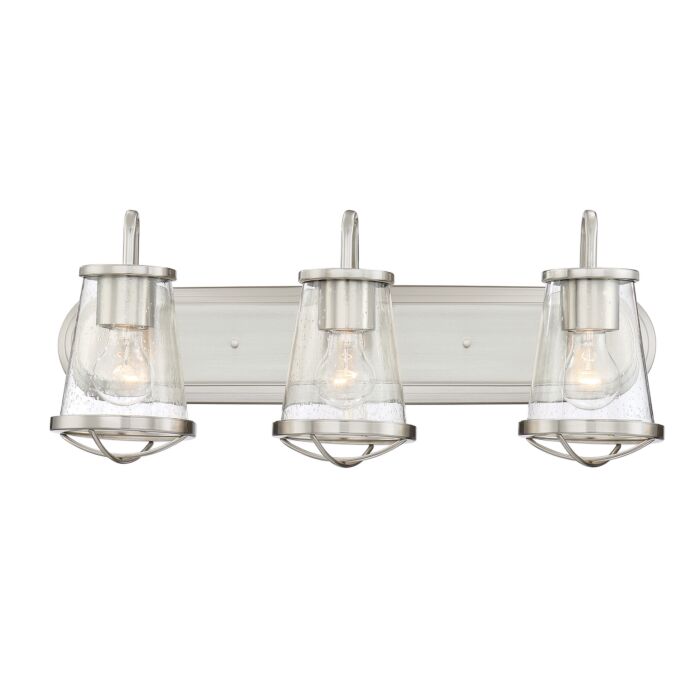 Darby 3-Light Bathroom Vanity Light Bar in Satin Platinum