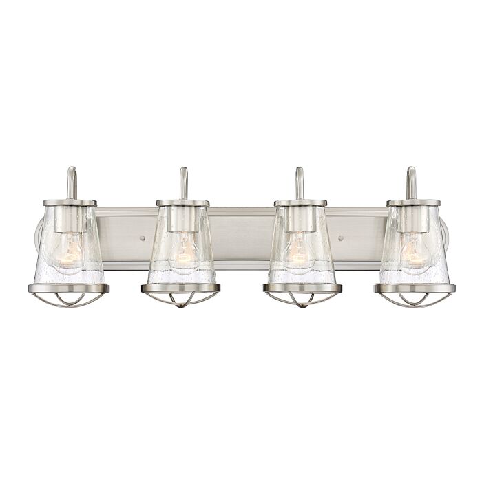 Darby 4-Light Bathroom Vanity Light Bar in Satin Platinum