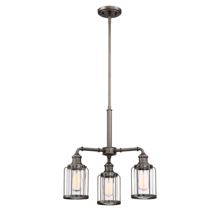 Anson 3-Light Chandelier in Satin Copper Bronze