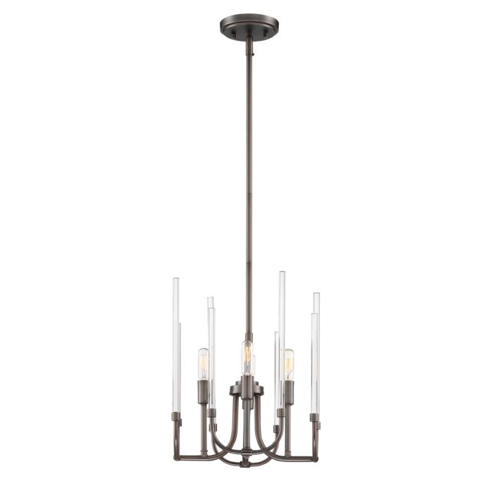 Laretto 4-Light Chandelier in Satin Copper Bronze