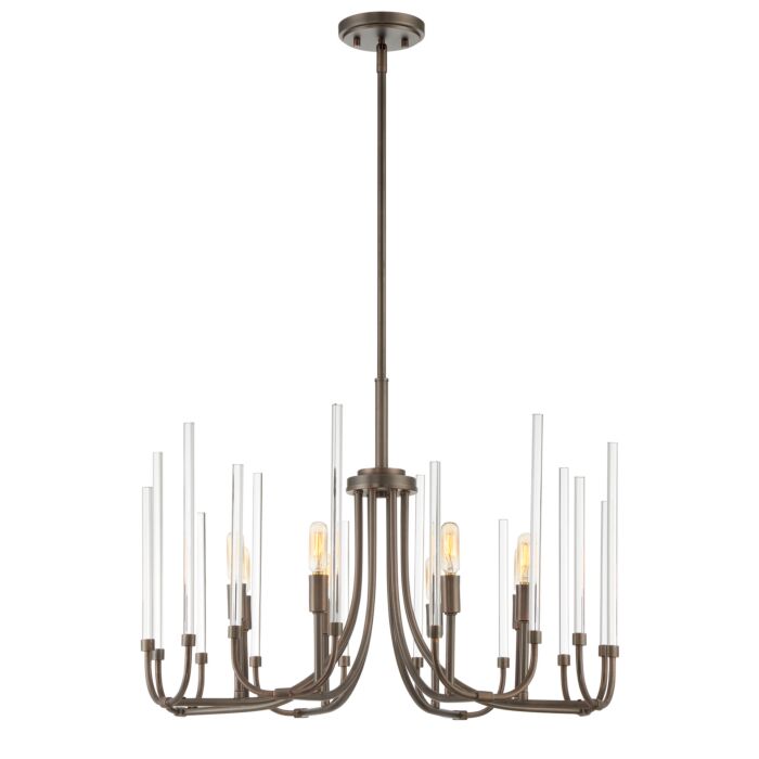Laretto 8-Light Chandelier in Satin Copper Bronze