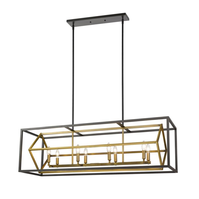 Eight Light Linear Chandelier