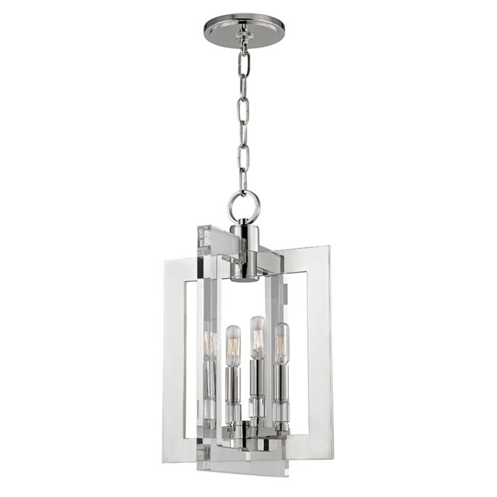 Hudson Valley Wellington 4 Light 19 Inch Pendant Light in Polished Nickel