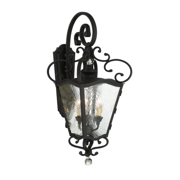 The Great Outdoors Brixton Ivy 3 Light Outdoor Hanging Light in Coal with Honey Gold Highlight