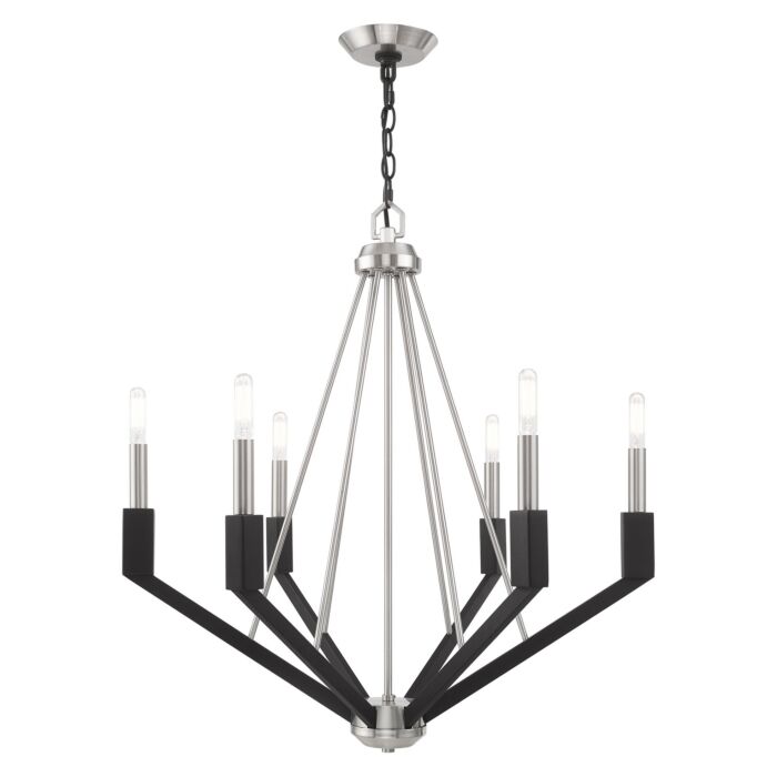 Beckett 6-Light Chandelier in Brushed Nickel & Black
