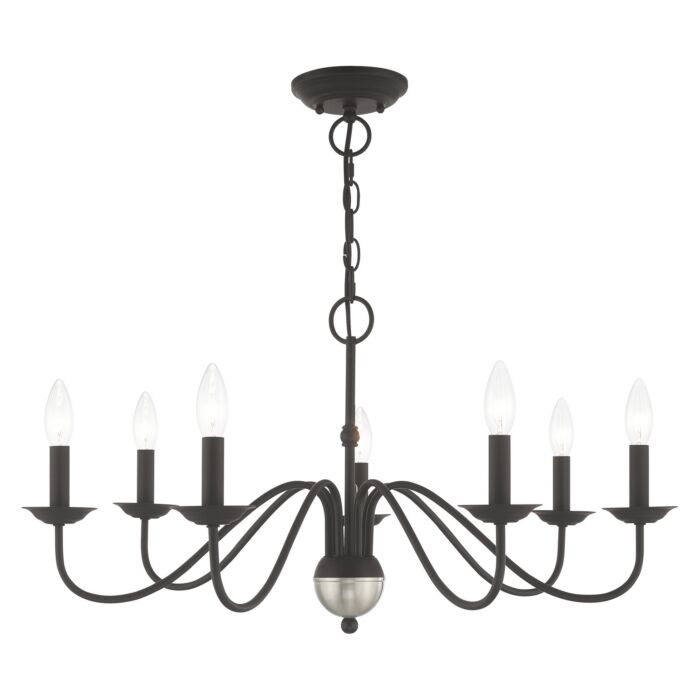 Windsor 7-Light Chandelier in Black w with Brushed Nickel