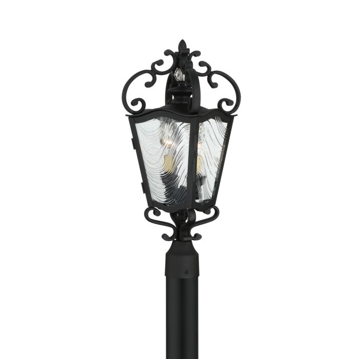 The Great Outdoors Brixton Ivy 3 Light Outdoor Post Light in Coal with Honey Gold Highlight