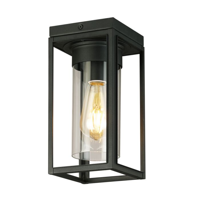 Walker Hill 1-Light Outdoor Ceiling Mount in Matte Black