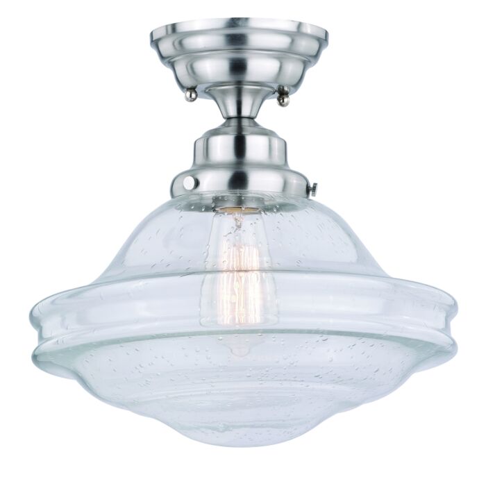 Huntley 1-Light Semi-Flush Mount in Satin Nickel