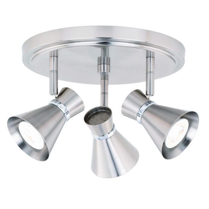 Alto 3-Light LED Directional Ceiling Light in Brushed Nickel and Chrome