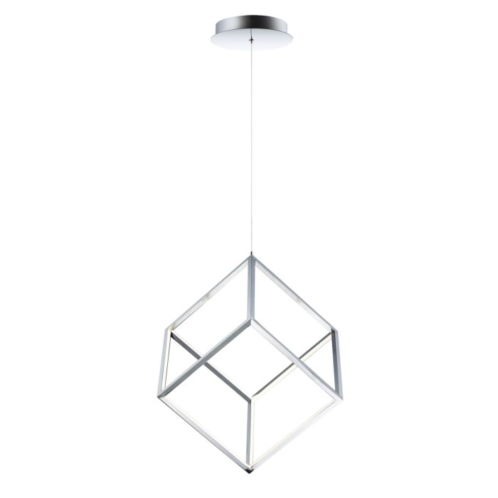 4 Square 1-Light LED Pendant in Polished Chrome