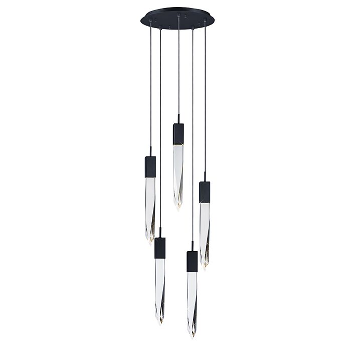 Quartz 5-Light LED Pendant in Black