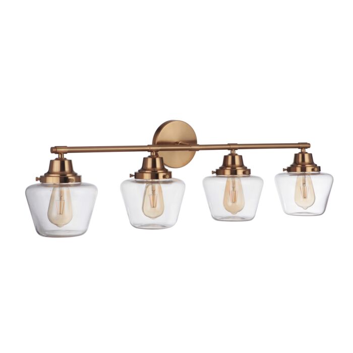 Essex 4-Light Bathroom Vanity Light in Satin Brass
