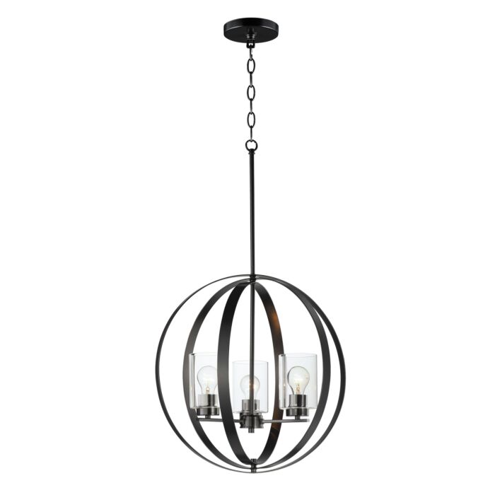 Sentinel 3-Light Pendant in Black