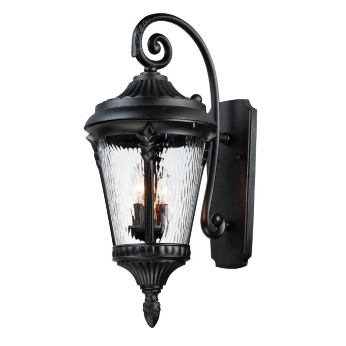 Sentry 3-Light Outdoor Wall Lantern in Black