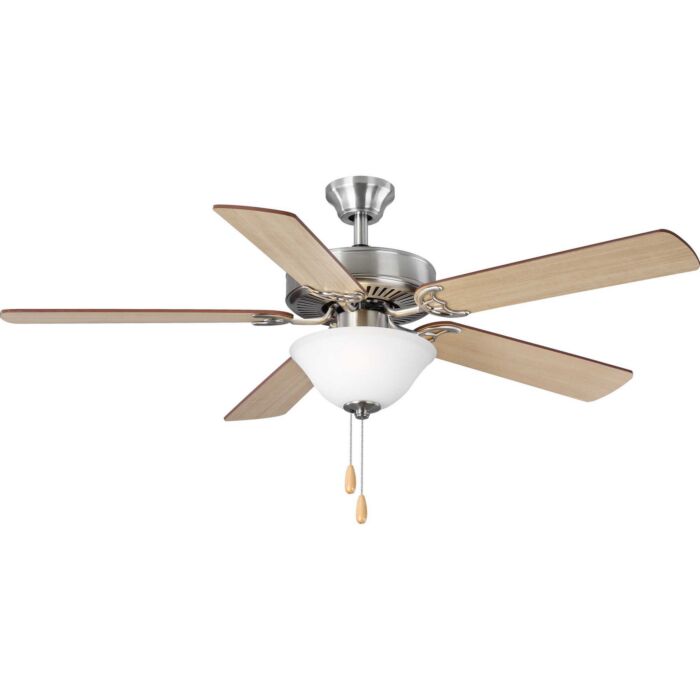 Builder Fan 2-Light 52" Hanging Ceiling Fan in Brushed Nickel